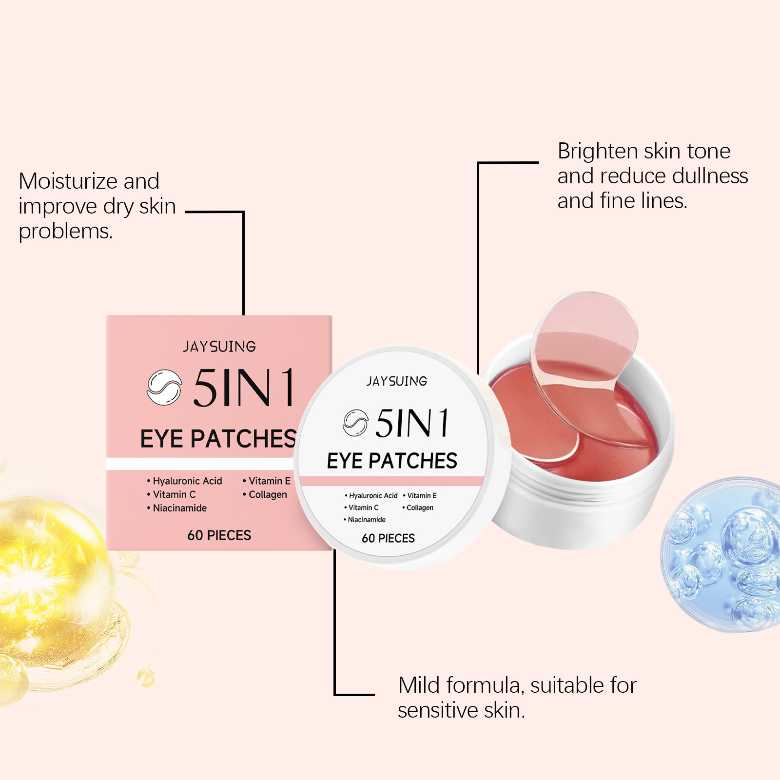 제이수잉 5-in-1 아이패치 장미향 히알루론산 & 콜 - Hyaluronic Acid Facial Serum 리뷰 및 가격