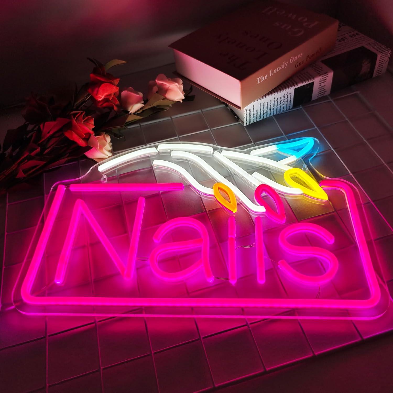 네일 아트용 네온 간판, USB로 조절 가능한 밝기의  - Nail Art 리뷰 및 가격