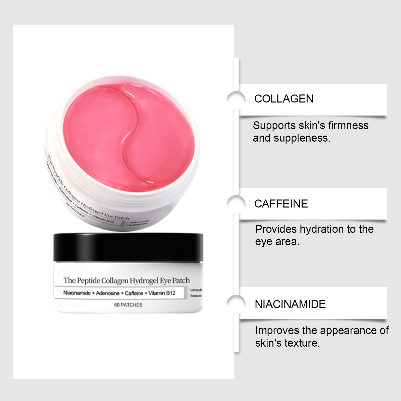 콜라겐 아이 마스크, 보습 효과를 주는 아이 패치, 잔 - Collagen Under Eye Patches 리뷰 및 가격